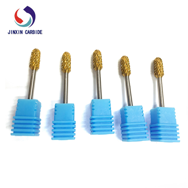 Rebabas rotativas de carburo de tungsteno de 6 mm con revestimiento dorado